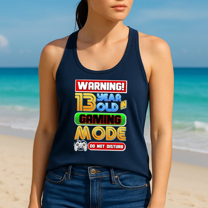 Warning 13 Year Old In Gaming Mode Birthday Womens Tank Top