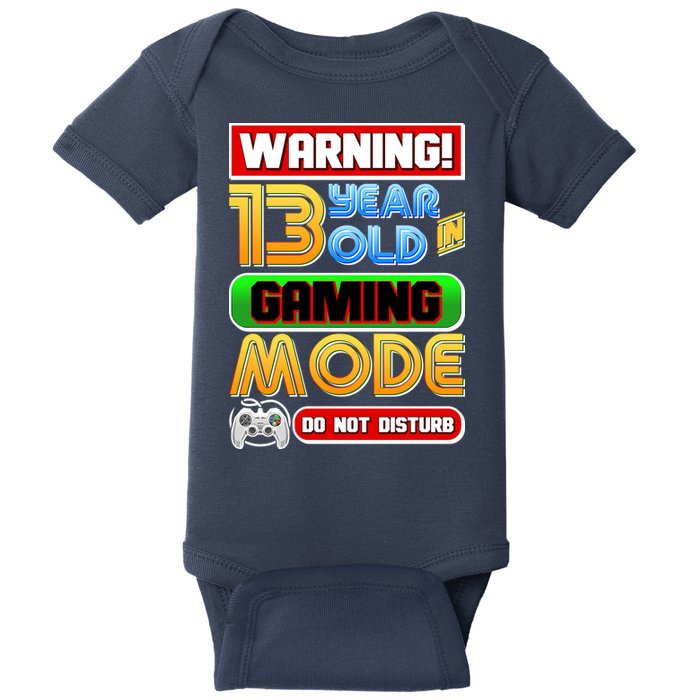 Warning 13 Year Old In Gaming Mode Birthday Baby Bodysuit
