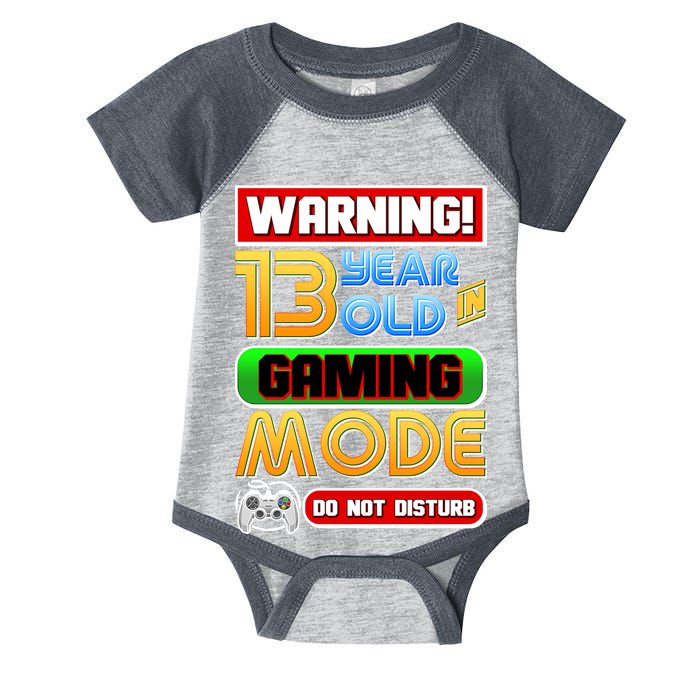 Warning 13 Year Old In Gaming Mode Birthday Infant Baby Jersey Bodysuit