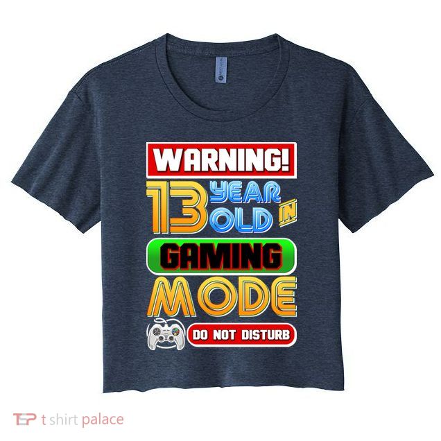 Warning 13 Year Old In Gaming Mode Birthday Crop Top