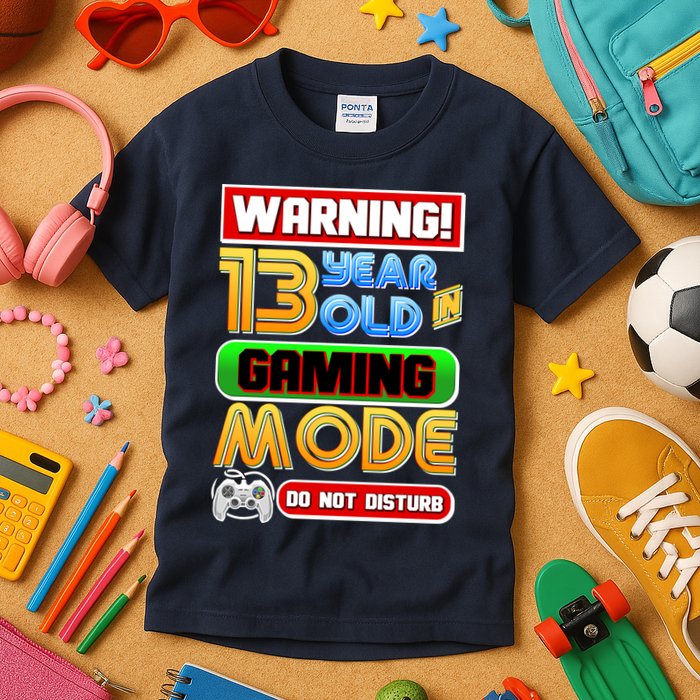 Warning 13 Year Old In Gaming Mode Birthday Kids T-Shirt