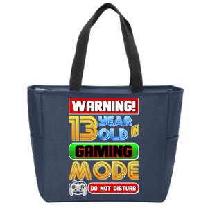 Warning 13 Year Old In Gaming Mode Birthday Zip Tote Bag