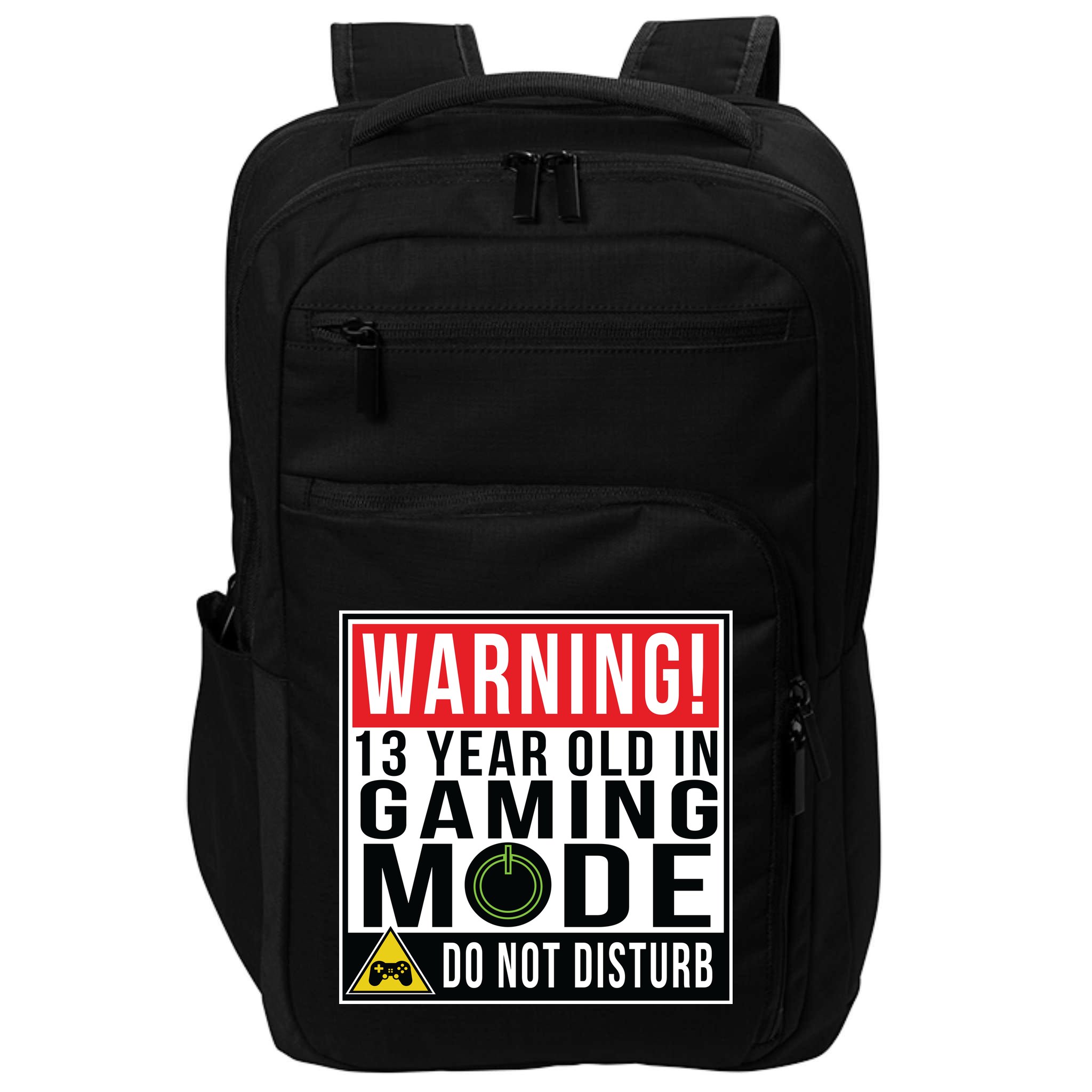 Warning 13 Year Old in Gaming Mode Teenager Impact Tech Backpack