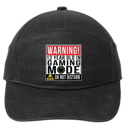 Warning 13 Year Old in Gaming Mode Teenager 7-Panel Snapback Hat