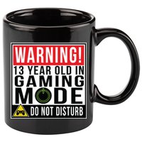Warning 13 Year Old in Gaming Mode Teenager 11oz C Handle Ceramic Mug