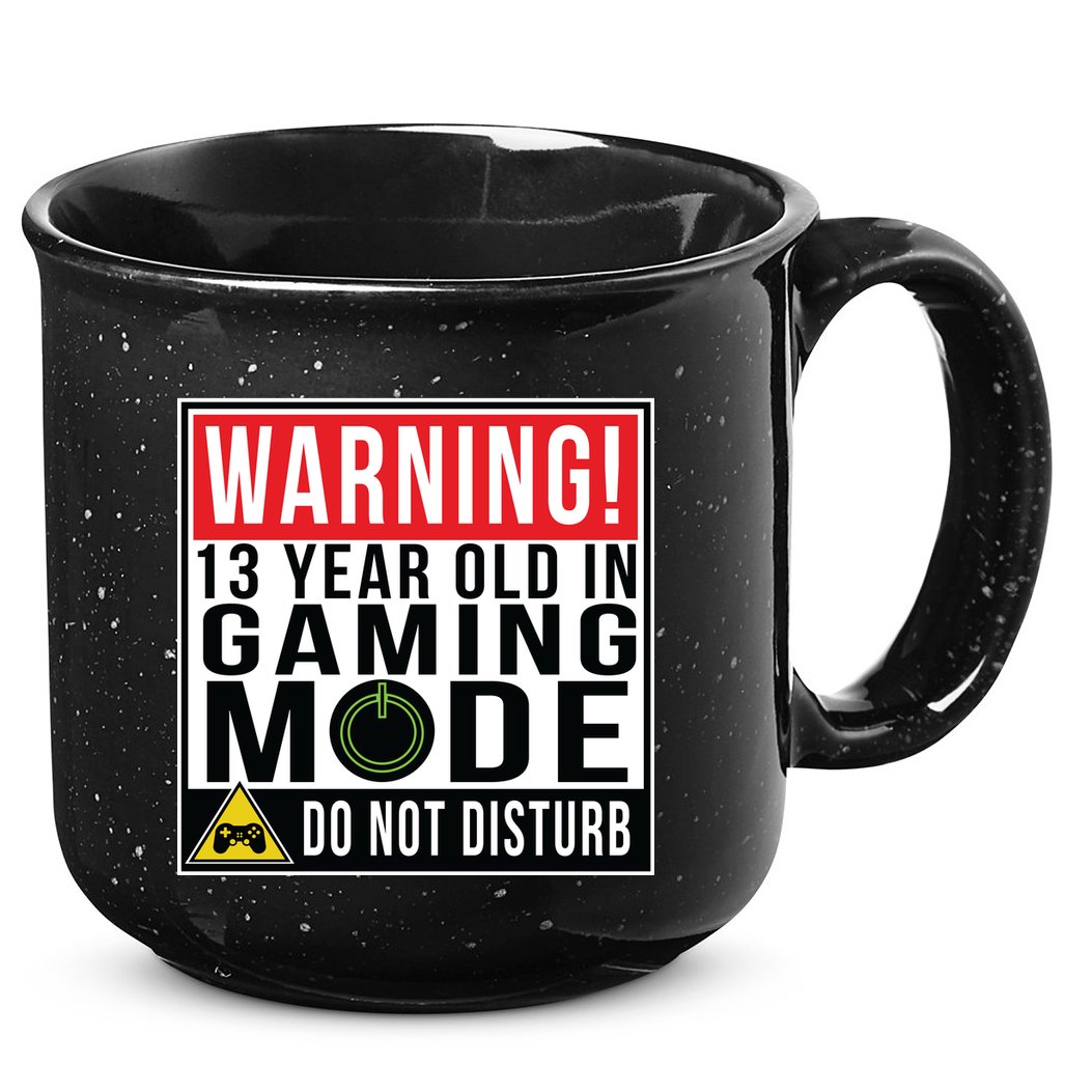 Warning 13 Year Old in Gaming Mode Teenager 15oz Campfire Ceramic Mug