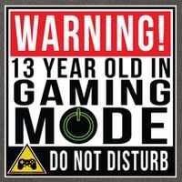 Warning 13 Year Old in Gaming Mode Teenager Cotton Canvas Backpack