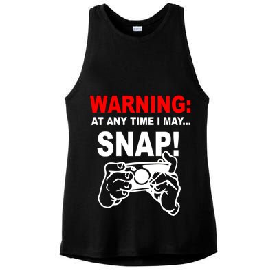 Warning At Any Time I May SNAP Ladies PosiCharge Tri-Blend Wicking Tank