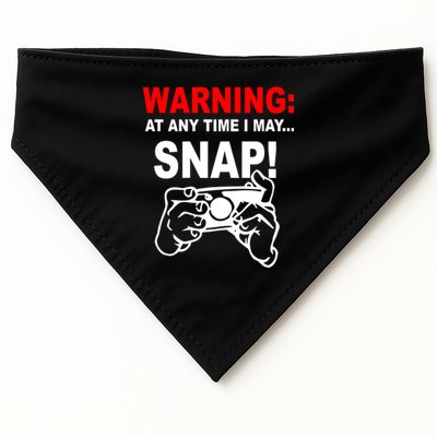 Warning At Any Time I May SNAP USA-Made Doggie Bandana