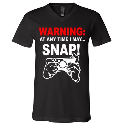 Warning At Any Time I May SNAP V-Neck T-Shirt