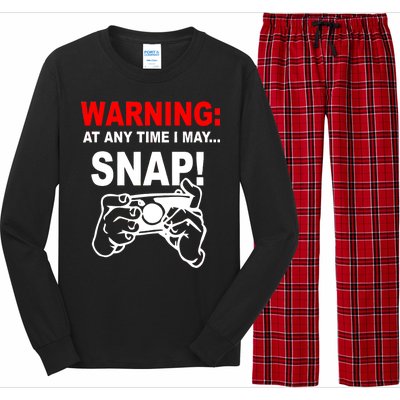 Warning At Any Time I May SNAP Long Sleeve Pajama Set