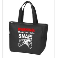 Warning At Any Time I May SNAP Zip Tote Bag