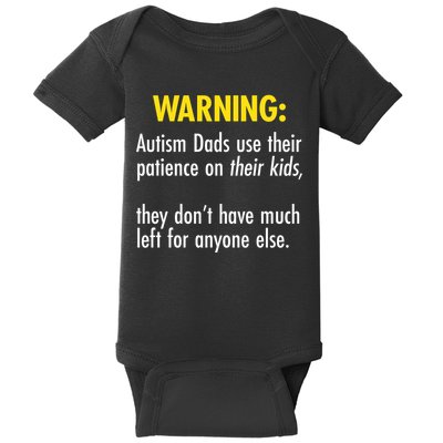 Warning Autism Dads Patience Baby Bodysuit