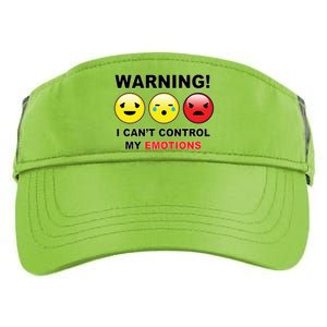 Warning Can't Control Emotions Emoji Face Adult Drive Performance Visor