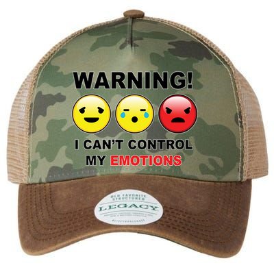 Warning Can't Control Emotions Emoji Face Legacy Tie Dye Trucker Hat