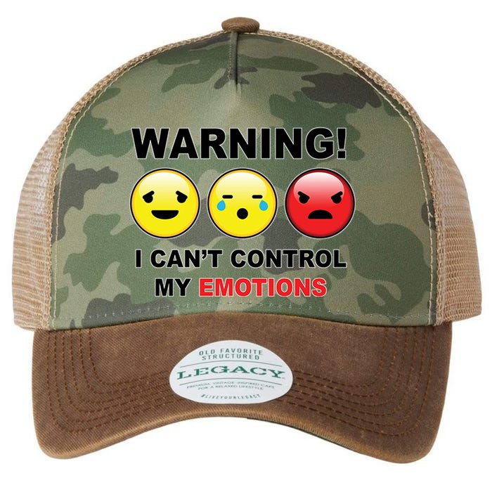 Warning Can't Control Emotions Emoji Face Legacy Tie Dye Trucker Hat