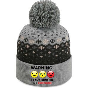 Warning Can't Control Emotions Emoji Face The Baniff Cuffed Pom Beanie