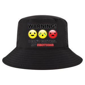 Warning Can't Control Emotions Emoji Face Cool Comfort Performance Bucket Hat