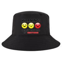 Warning Can't Control Emotions Emoji Face Cool Comfort Performance Bucket Hat