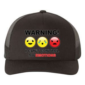 Warning Can't Control Emotions Emoji Face Yupoong Adult 5-Panel Trucker Hat