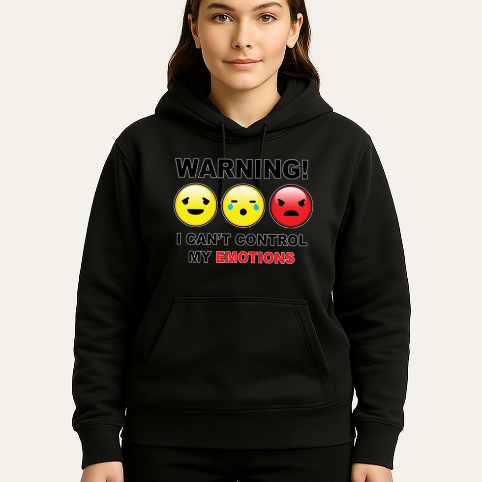 Warning Can't Control Emotions Emoji Face Hoodie