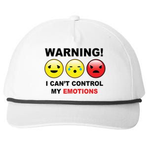 Warning Can't Control Emotions Emoji Face Snapback Five-Panel Rope Hat