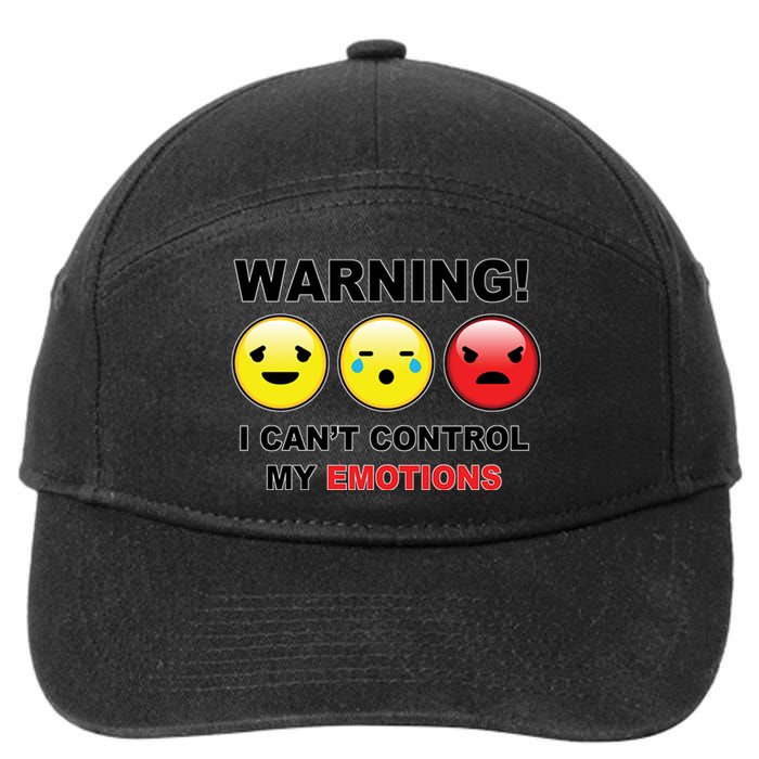 Warning Can't Control Emotions Emoji Face 7-Panel Snapback Hat