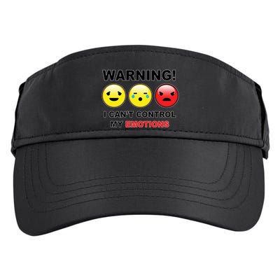 Warning Can't Control Emotions Emoji Face Adult Drive Performance Visor
