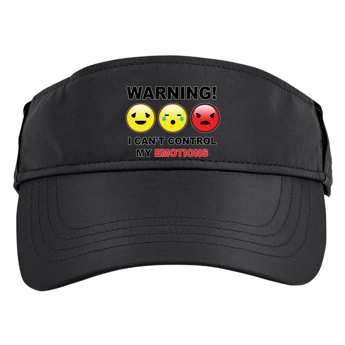 Warning Can't Control Emotions Emoji Face Adult Drive Performance Visor