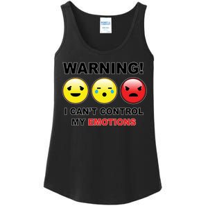 Warning Can't Control Emotions Emoji Face Ladies Essential Tank