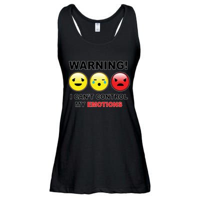 Warning Can't Control Emotions Emoji Face Ladies Essential Flowy Tank