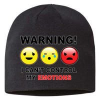 Warning Can't Control Emotions Emoji Face Sustainable Beanie