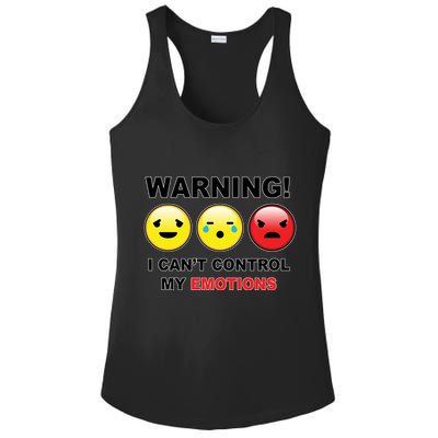 Warning Can't Control Emotions Emoji Face Ladies PosiCharge Competitor Racerback Tank