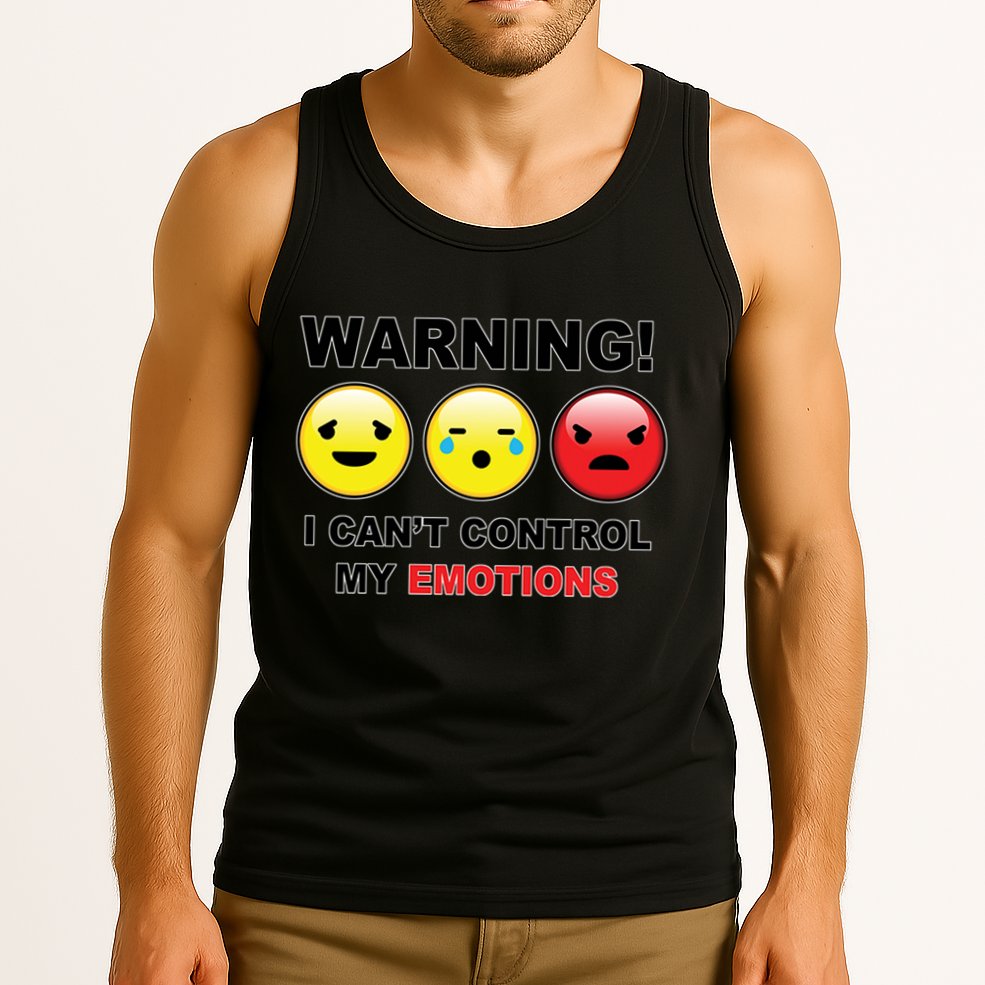 Warning Can't Control Emotions Emoji Face Tank Top