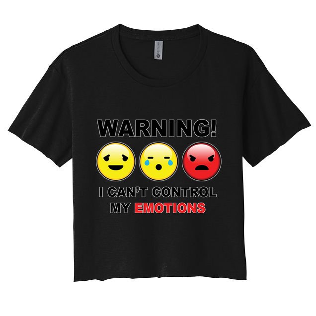 Warning Can't Control Emotions Emoji Face Crop Top