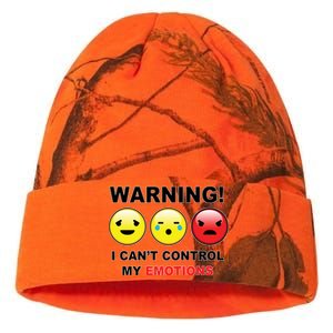 Warning Can't Control Emotions Emoji Face Kati Licensed 12" Camo Beanie