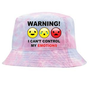 Warning Can't Control Emotions Emoji Face Tie-Dyed Bucket Hat