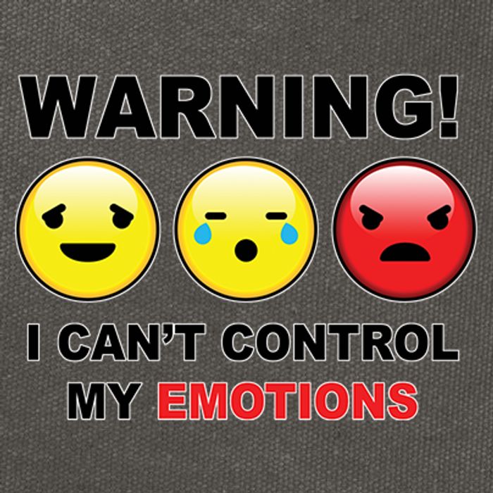 Warning Can't Control Emotions Emoji Face Cotton Canvas Backpack
