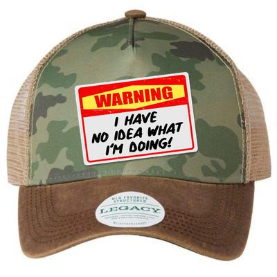 Warning I Have No Idea What I'm Doing Tag Sticker Legacy Tie Dye Trucker Hat