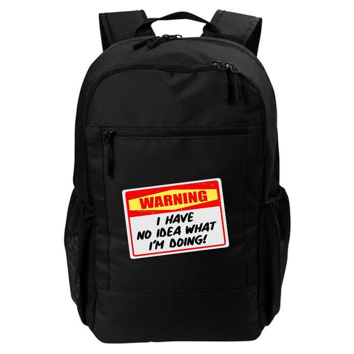 Warning I Have No Idea What I'm Doing Tag Sticker Backpack