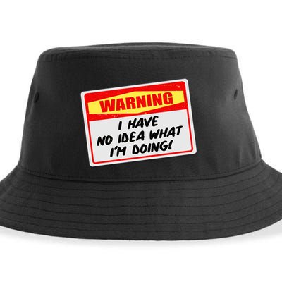 Warning I Have No Idea What I'm Doing Tag Sticker Sustainable Bucket Hat