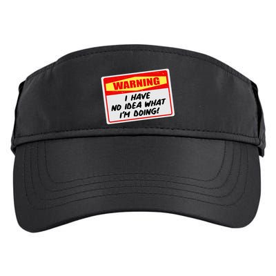 Warning I Have No Idea What I'm Doing Tag Sticker Adult Drive Performance Visor