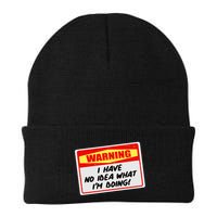 Warning I Have No Idea What I'm Doing Tag Sticker Beanie