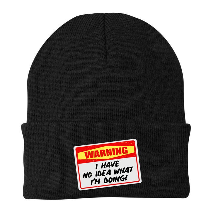 Warning I Have No Idea What I'm Doing Tag Sticker Beanie