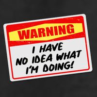 Warning I Have No Idea What I'm Doing Tag Sticker Trucker Hat