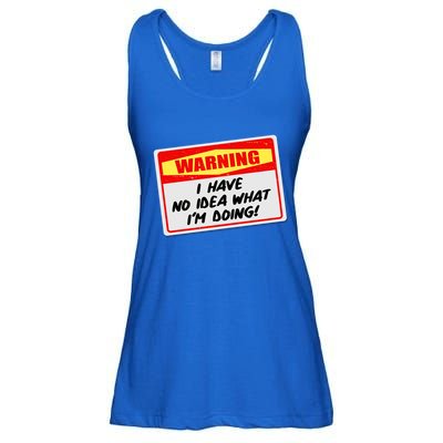 Warning I Have No Idea What I'm Doing Tag Sticker Ladies Essential Flowy Tank