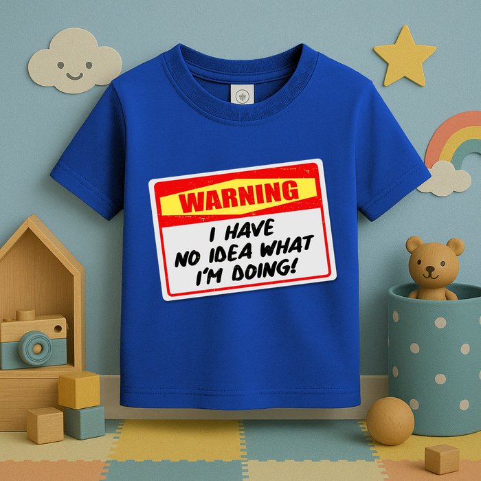 Warning I Have No Idea What I'm Doing Tag Sticker Toddler T-Shirt