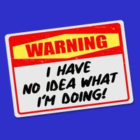 Warning I Have No Idea What I'm Doing Tag Sticker Valucap Bio-Washed Visor