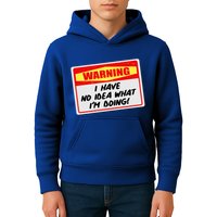 Warning I Have No Idea What I'm Doing Tag Sticker Kids Hoodie