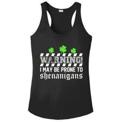 Warning I May be Prone to Shenanigans Ladies PosiCharge Competitor Racerback Tank